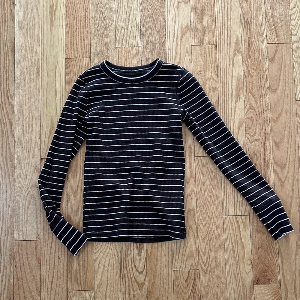 Aerie Essential Crew layering tshirt - deep earth - size med